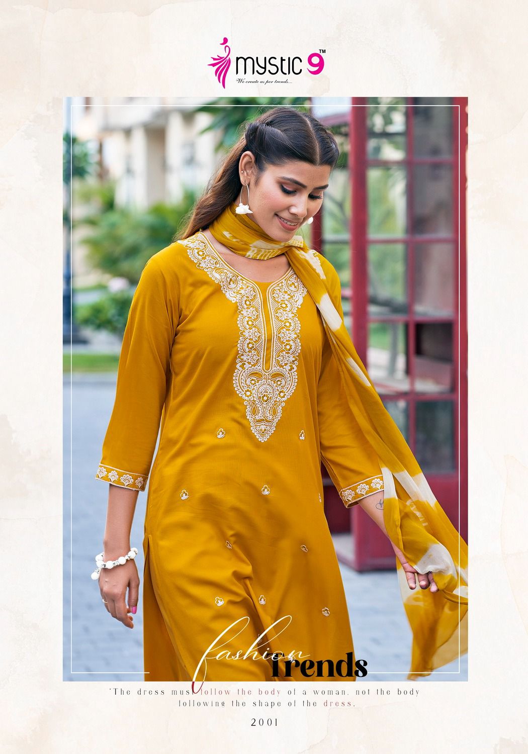 Karachi Vol 2 By Mystic 9 Rayon Embroidery Kurti With Bottom Dupatta Wholesalers In India
